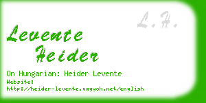 levente heider business card